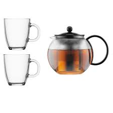 The silicone plunger locks tea leaves into the bottom of the filter once brewing is complete, cutting off access of water to the tea leaves. Assam Tea Press 1 L 2 Glasses Bodum Royaldesign