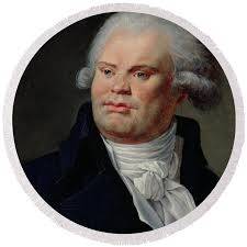 Portrait Of Georges Danton Round Beach Towel by French School