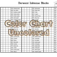 Derwent Inktense Blocks Color Chart 72 Colors