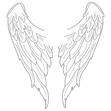 Heart with wings colouring page couple. Angel Wings Coloring Pages To Print Coloring Home
