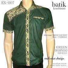 20 model baju batik pria kombinasi kain polos terbaru. Batik Kombinasi Pria Warna Hijau Ex 007 Seragam Batik Kualitas Top Model Baju Pria Busana Batik Model Pakaian