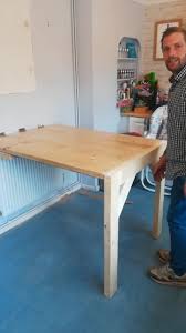 If space is an issue for you, consider tables that either fold up or swing down from the wall. Husband Praised For Making 37 Dining Table Which Folds Into Wall After Wife Moans Their Old One Takes Up Too Much Space