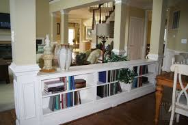 Compare prices on popular products in home furniture. Half Wall To Separate Dining Room From Living Room One Sided Bookcase Home Bookshelves In Living Room Sunken Living Room