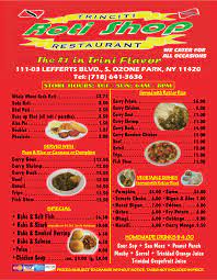 Menu Trinciti Roti Shop Queens Ny