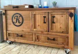 Outdoor Wooden Cooler Bar Cart Woodencooler Barcart Beveragebar Buffet Sideboard Outdoorfurniture Patiofurni Outdoor Cabinet Wooden Cooler Grill Table