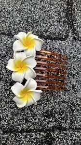 Bali Plumeria Foam Flower Hair Comb Bridal Wedding Prom White Yellow Fashion Clothing Shoes Accessories Wome Flower Hair Comb Foam Flowers Flowers In Hair
