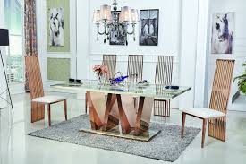 Additional elements depending on the equipment can be: China Stainless Steel Dining Table In Rose Gold With Marble Top China Dining Table Dining Table Set