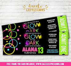Black And White Free Teenager Printable Printable Birthday Invitations Printable Girl Glow In The Dark Ticket Birthday Invitation Disco Dance Party Teenager Party Roller Skating Neon Party Invitations Ticket Invitation Birthday Neon Party