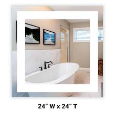 Luckily, houzz is a great destination for where to buy lighted wall mounted makeup mirrors along with plenty of home decor, accessories, and furnishings so you can personalize your home to your unique style. Front Lighted Led Bathroom Vanity Mirror 24 X 24 Square Mirrors Marble