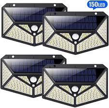 4 Stucksolarleuchten Fur Aussen 150 Led Hetp6 Seitliche Beleuchtungsolarlampen Fur Aussen Mit Bewegungsmeldersuperhelle 1 In 2020 Solarleuchten Solarlampen Solarlampe