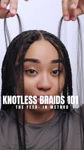 Replying to @🌺 TIA CAMPBELL 🌺 How to Do Knotless Braids: The Feed- In  Method #knotlessbraids #knotlessbraidstutorial #curlyhair