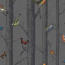 Birds And Butterflies Wallpaper Uk Epping Birds On Branches Wallpaper Dark Grey Holden 12230 Birch Tree Wallpaper