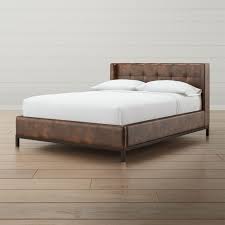 Fully upholstered in durable and easy to maintain faux leather, velvet, or linen type fabric depending on the color. Maxwell Queen Leather Tufted Bed Reviews Crate And Barrel Leather Bed Brown Leather Bed Leather Bed Frame