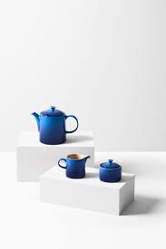 Le Creuset Grand Teapot And Cream And Sugar Set In Blueberry Tea Pots Le Creuset Teapot Dinnerware Sets