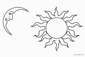 Hand drawn hippie sun glasses. Sun And Moon Coloring Page Novocom Top