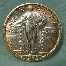 1920 S Standing Liberty Silver Quarter Bu Light Album Toning Us Coin Valuable Coins Coin Collectors Silver Quarters