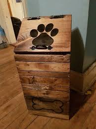 Wooden Dog Food Storage Container Dog Food Bin Pet Food Etsy Dog Food Container Dog Food Storage Containers Diy Dog Food