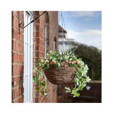 Hanging baskets with artificial flowers, fake silk hanging basket orchid rose flowers plants, faux flower centerpieces, for home decoration indoor outdoor landscaping, red 4.2 out of 5 stars 204 $42.99 $ 42. Outdoor Artificial Decorative Flower Garden Hanging Basket In Pink White 30cm From Smart Garden