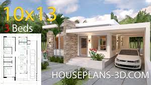 Affordable 3 bedroom house plans, simple 3 bedroom floor plans. House Design 10x13 With 3 Bedrooms Full Plans House Plans 3d