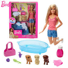 Original Barbie Doll Pets Bath Set Toys For Girls Puppy Dog Bathtub Barbie Accessories Juguetes Toys For Children Birthday Gift Dolls Aliexpress