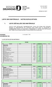 Liste materiaux de construction maison. Devis Descriptif Et Estimatif Detaille