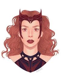 Illustration of the Scarlet Witch in the WandaVision series by ine8s  artist. #ScarletWitch #WandaMaximoff
