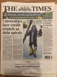 Australian man craig wright's claim he invented bitcoin to be considered by uk court. Bitmex Says Happy Bday To Satoshi On The Front Page Of The Times Cryptocurrency Bitcoin Sayings Vintage Newspaper
