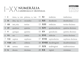 Learn latin numbers from 1 to 100(hundred), 1000(thousand), 10,000(ten thousand), million, billion, etc… also learn symbols/characters in latin numbers with words. Latin Numerals 1 20 Lingographics