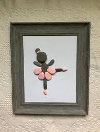 Ballerina Pebble Art Ballerina Gift Dancer Gift Framed Etsy Rock Crafts Pebble Art Dance Studio Decor