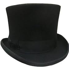 Jacobson Hat Company Black Wool Victorian Top Hat Flared Theatrical Dickens Costume 60cm Top Hat Costume Black Wool Dickens Costumes