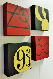 (not canvas panels) this harry potter inspired canvas is a perfect decor piece for your walls to bring back fond memories of hogwarts! A Set Of 4 Harry Potter Minimalist Hand Painted Acrylic Canvas Harry Potter Painting Harry Potter Canvas Harry Potter Crafts