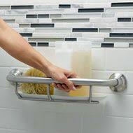 Grab Bar And Shelf Good Idea Most Bath Shelving Is Unreachable When Seated Basement Remodeling Handicap Bathroom Ada Bathroom