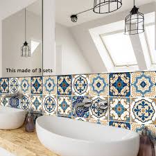 moroccan blue self adhesive tile
