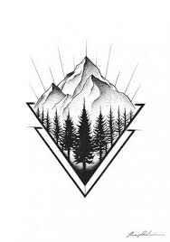 Black And White Drawing Ideas Nature 27 Ideas Nature Design Drawing Style For 2019 Tattoo Designs Men Geometric Mountain Tattoo Nature Tattoos