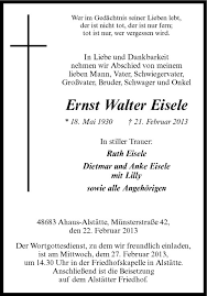 Traueranzeigen von Ernst Walter Eisele