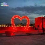 LED Large Wedding Decoration Lights Love Heart-shaped 3D Romantic Arch Motif Lighting