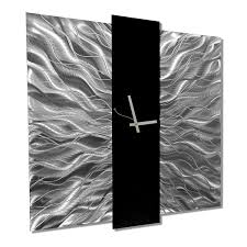 Black And Silver Wall Art Sophisticated Etched Silver And Black Contemporary Wall Clock Modern Functional Hand Made Timepiece A Clock Wall Art Modern Metal Wall Art Clock Wall Decor