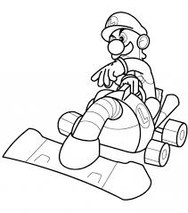 Fais pareil avec sa voiture ou fais comme il te plaira. Coloriage Mario Kart Stylise Dessin Gratuit A Imprimer