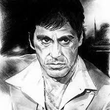 Black And White Scarface Sketch Classic Scarface Scarface Sketches Artist