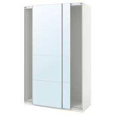 We have got the huge pax 203cm high double door(one mirror), one smokey white ikea wardrobe with 2x soft close sliding doors and drawers. Pax Wardrobe With Sliding Doors White Auli Mirror Glass Ikea