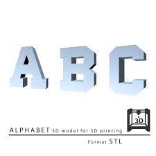 Balloon alphabet 3d model · balloon alphabet.3ds.c4d.obj.fbx. Alphabet Abc 3d Model For 3d Printing Format Stl Etsy