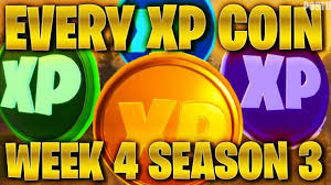 There are lots of xp coins dotted around the map, although you'll only need to find five of them to complete the challenge. Fortnite Week 4 Xp Coins Locations