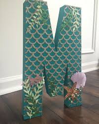 Mermaid Letter Birthday Party Easy And Simple Craft To Do Mermaid Decor Bedroom Mermaid Room Mermaid Theme Party