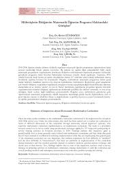 Pdf Mufettislerin Ilkogretim Matematik Ogretim Programi Hakkindaki Gorusleri
