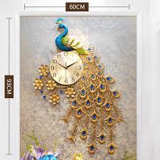 New home decoration big mirror wall clock modern design 3d diy large decorative wall clocks watch wall unique gift. Luxury Big Peacock Wall Clock Home Decor Wall Watch Living Room Clock Wall Modern Design Entrance Metal Silent Digital Clocks Wall Clocks Aliexpress