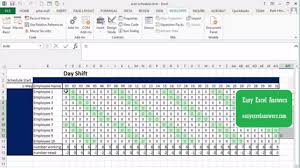 automatically create shift schedule in excel