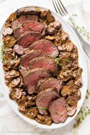 Remove the beef from the oven and cover with foil. Beef Tenderloin With Mushroom Sauce Is A Holiday Worthy And Impressive Main Course Learn How To Beef Tenderloin Recipes Beef Tenderloin Whole Beef Tenderloin