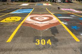 Asphaltpro the ultimate to ada pliant parking lots. East High S Painted Parking Spots Are A Little Slice Of Normal In A Weird Year Denverite The Denver Site