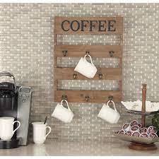 Black gray ivory rustic or walnut terrysgrandopeners. Wall Coffee Mug Hanger Rack Wayfair