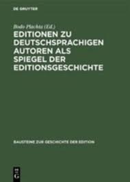 Rüdiger hoffmann (politiker) (* 1967), eh. Editionen Zu Deutschsprachigen Autoren Als Spiegel Der Editionsgeschichte Von Rudiger Nutt Kofoth Bodo Plachta Hgg Fachbuch Bucher De